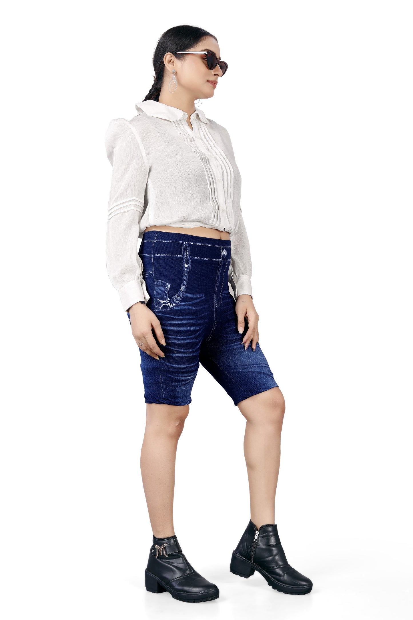 Chiffon Pleated Blouse with Bishop Sleeves & Pleated Cuffs
