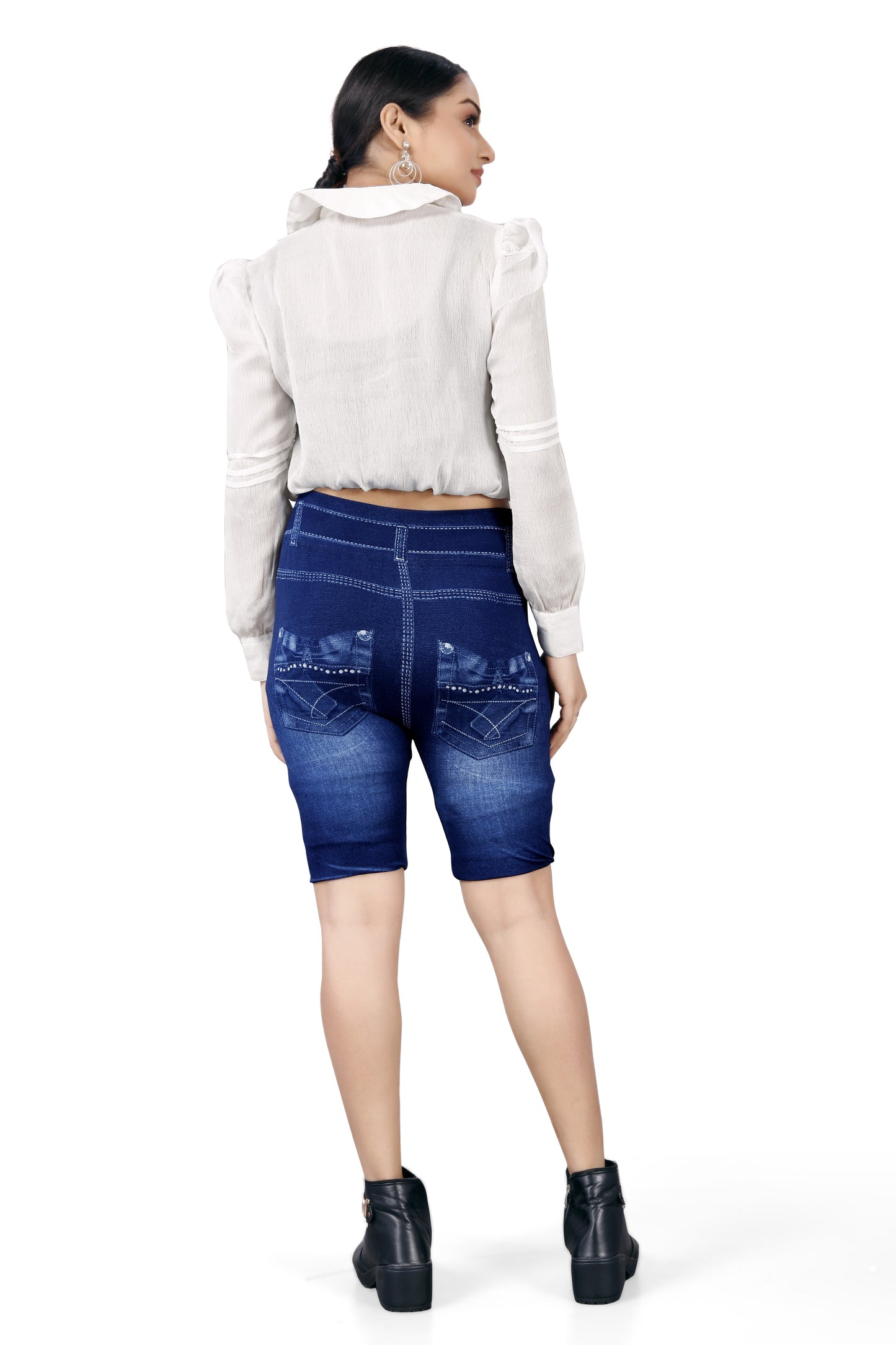 Chiffon Pleated Blouse with Bishop Sleeves & Pleated Cuffs