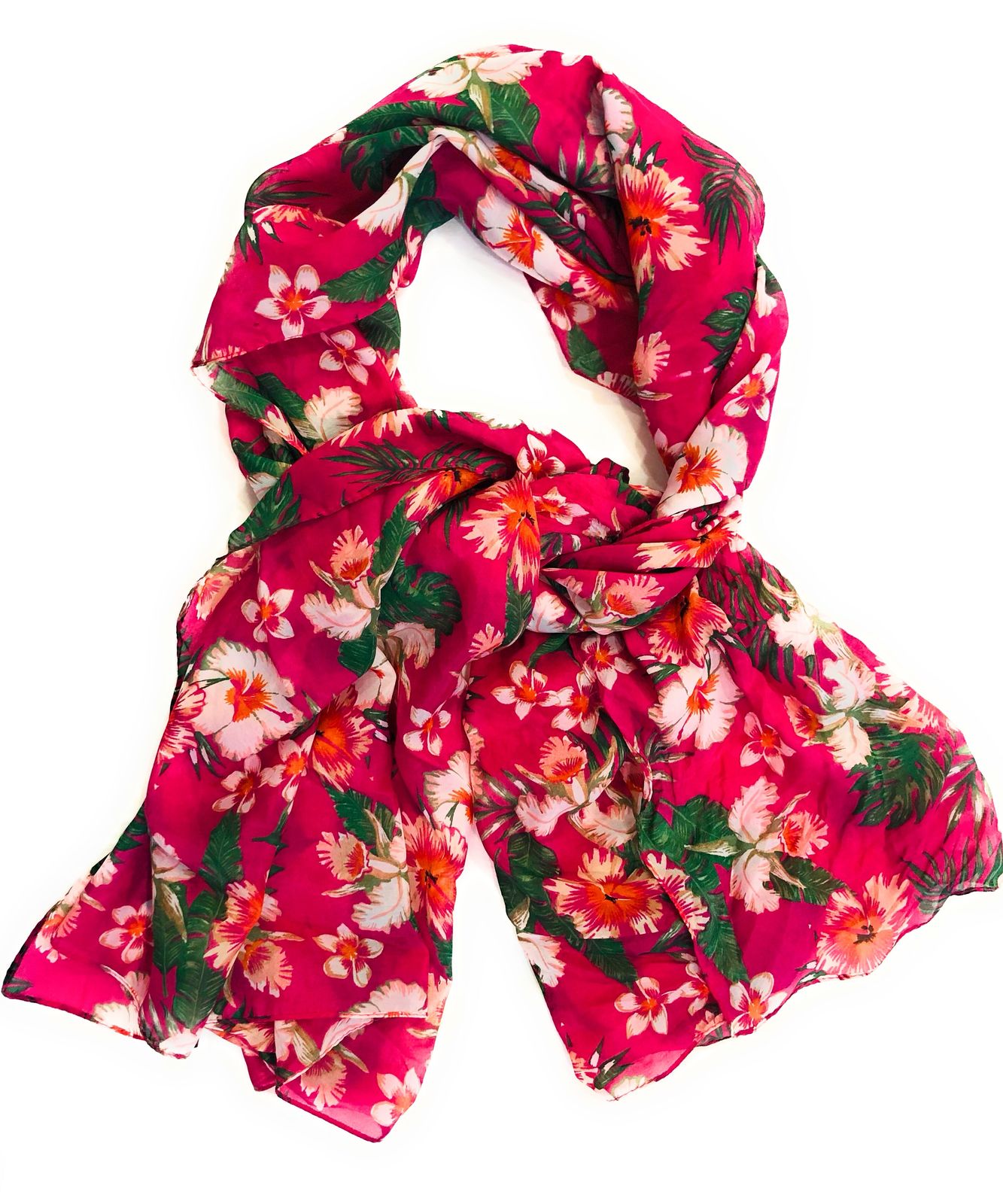 Tropical Pink Floral Sarong & Neck Scarf