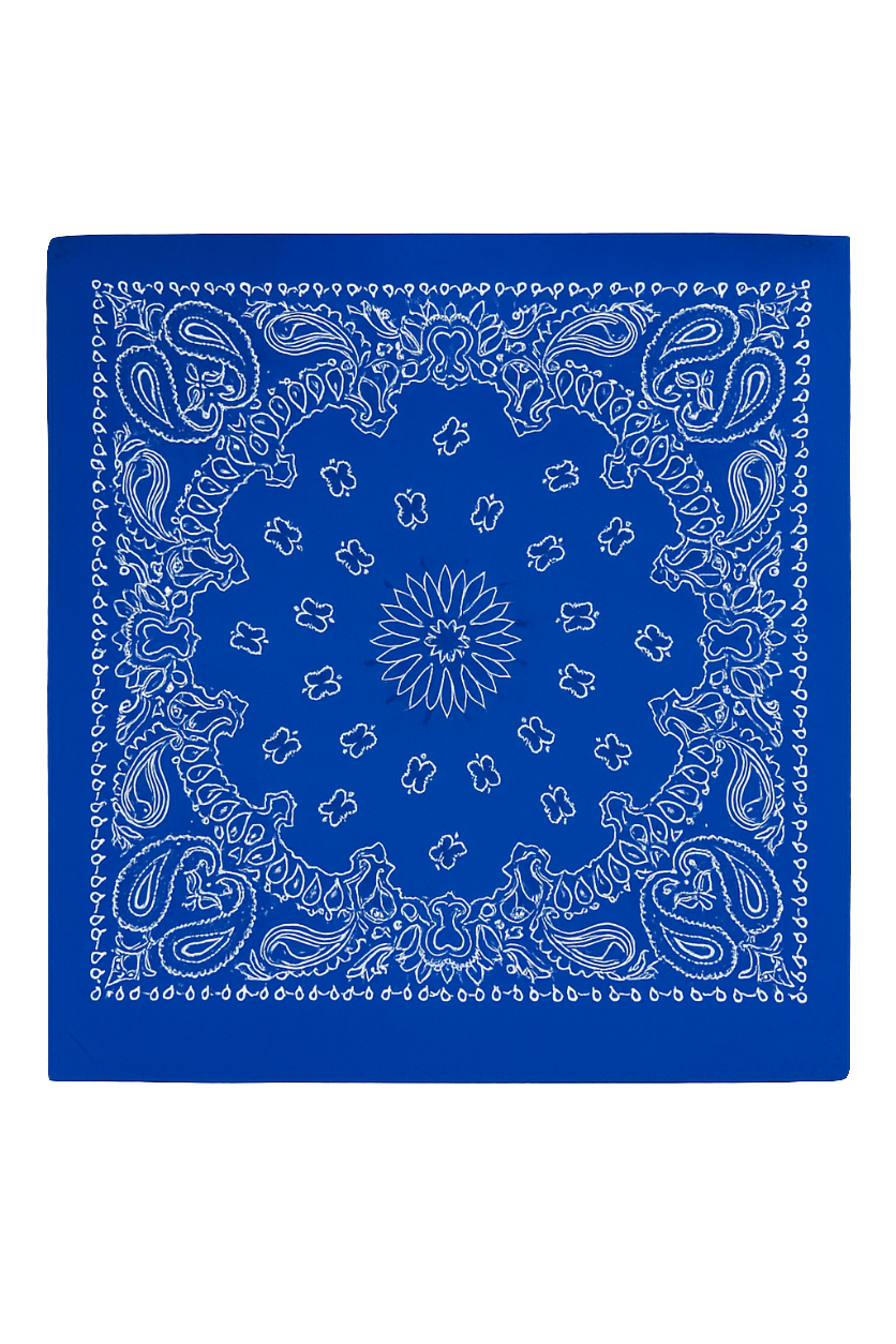 Classic Blue Paisley Polyester Bandana – 70 x 70 cm