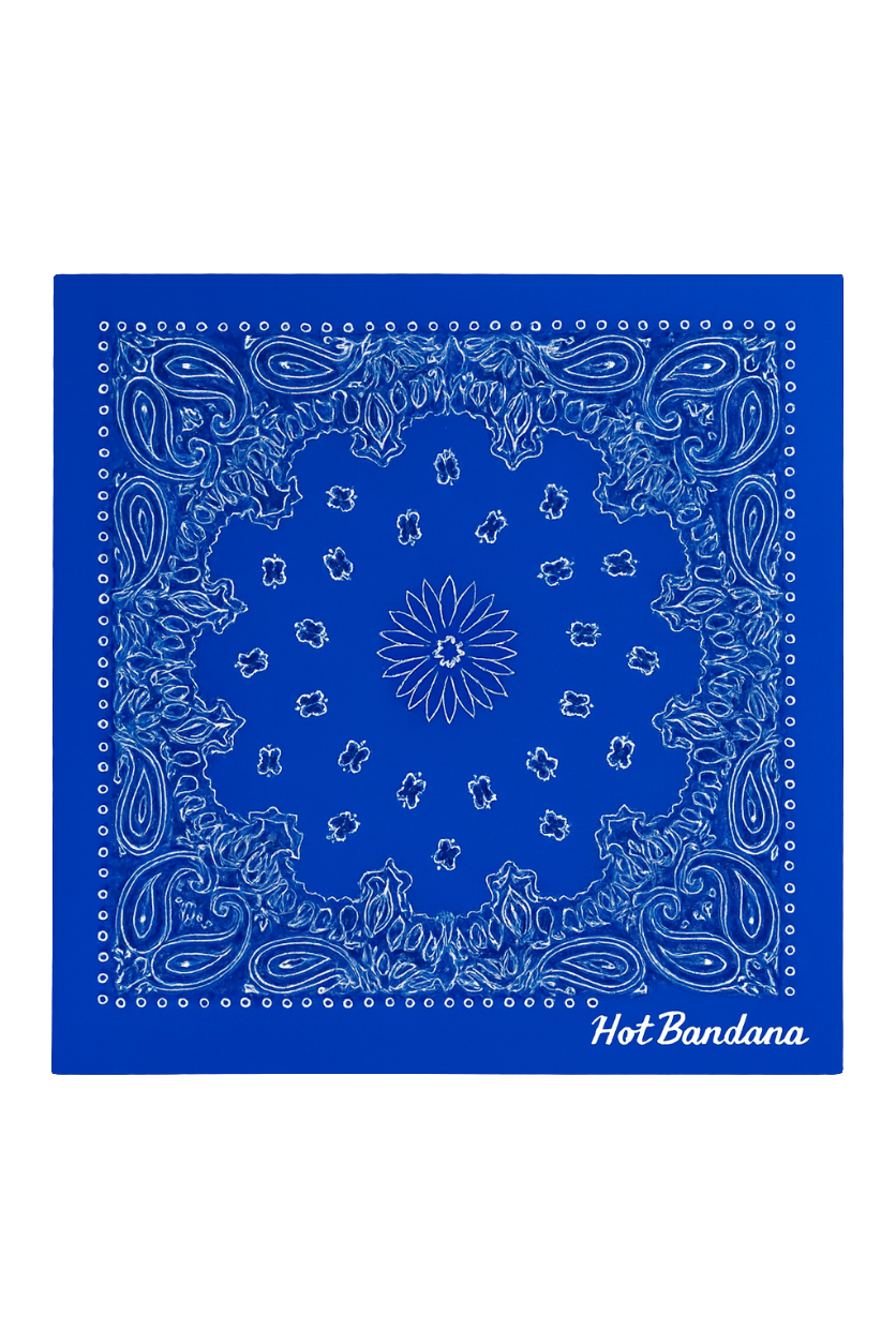Classic Blue Paisley Polyester Bandana – 70 x 70 cm