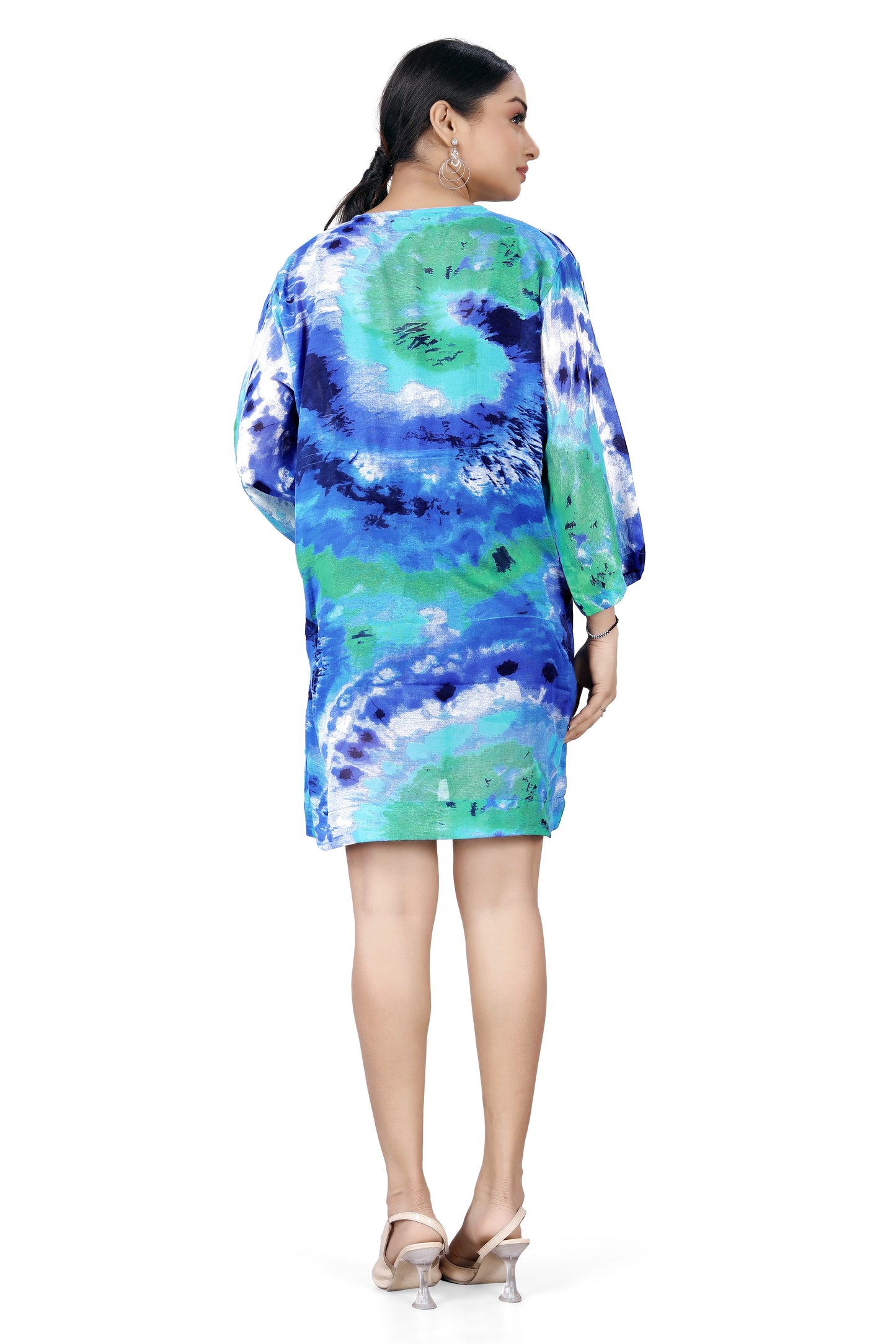 Ocean Swirl Tie-Front Top