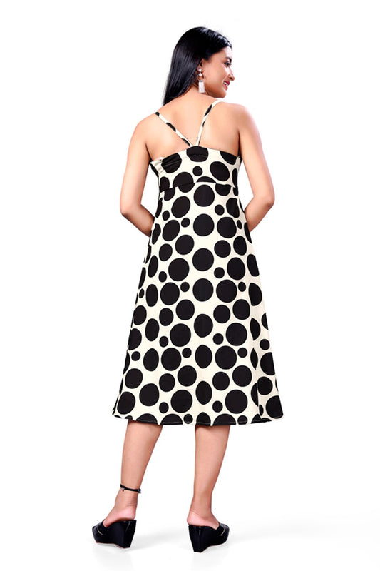Black Polka Dot Midi Dress