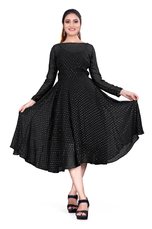 Swiss Dot Flair Dress