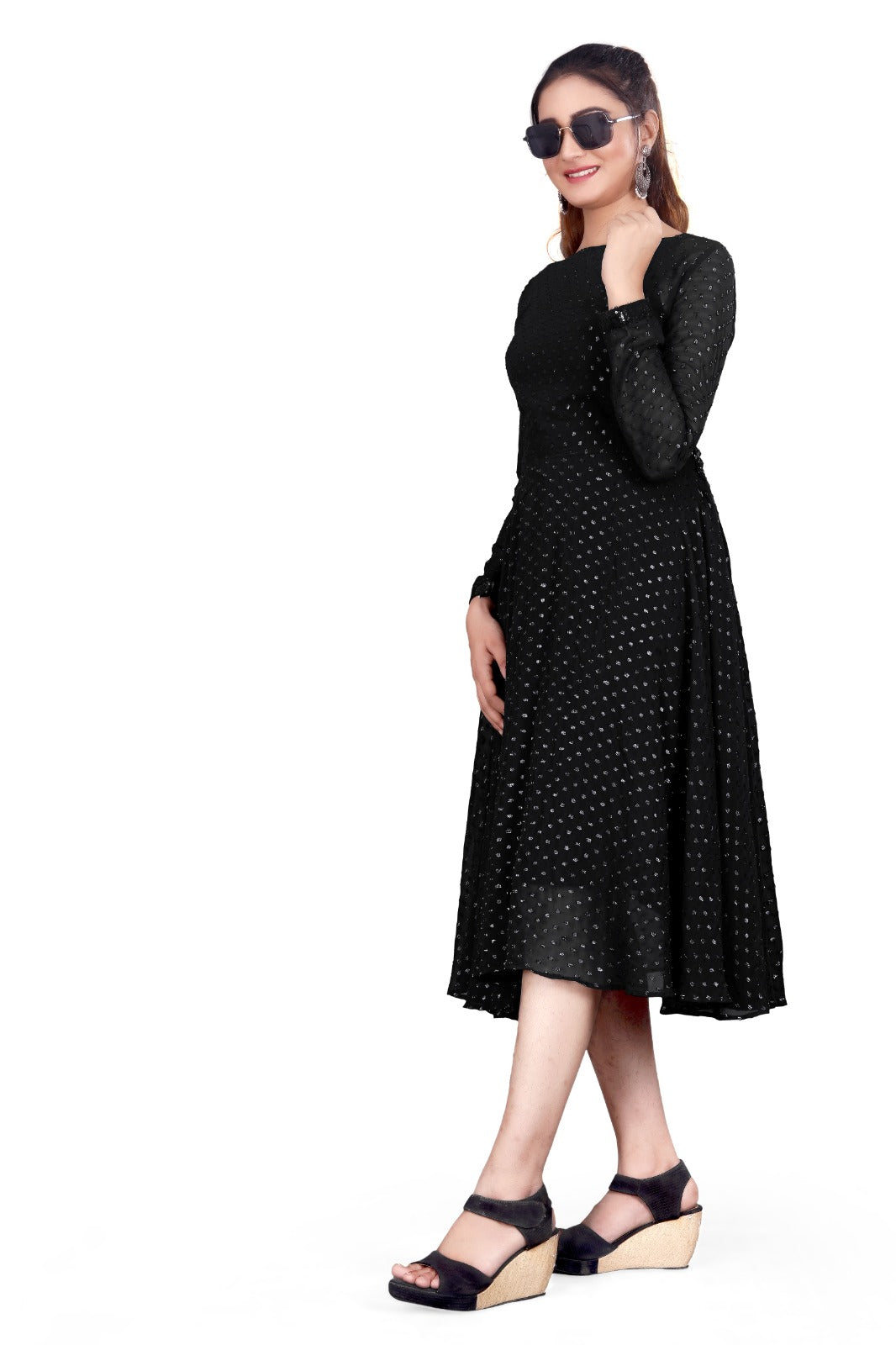 Swiss Dot Flair Dress