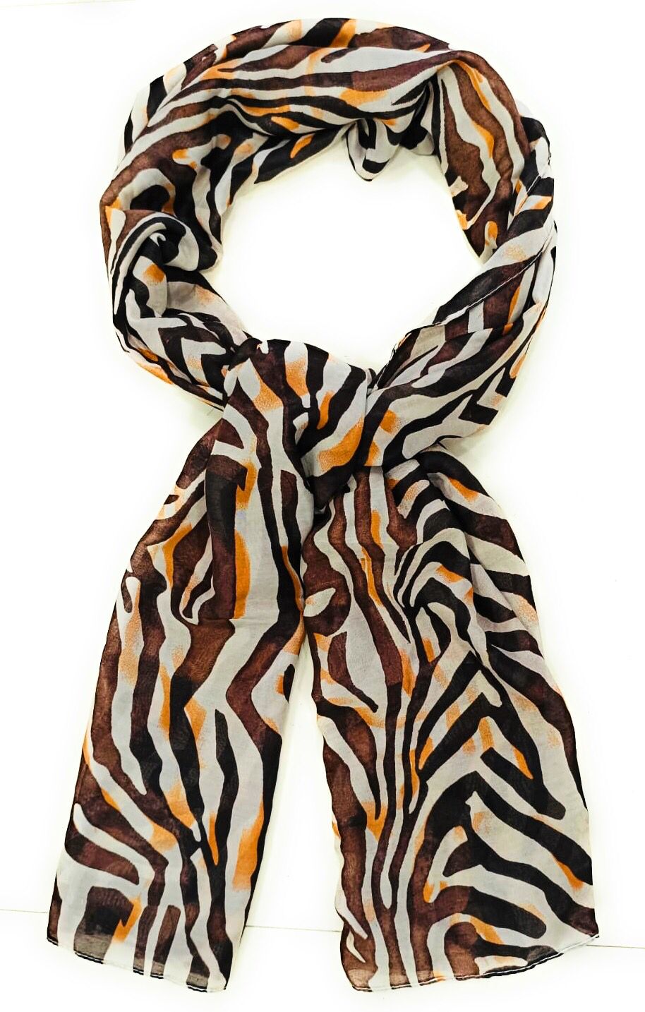 Zebra Print Sheer Sarong & Neck Scarf