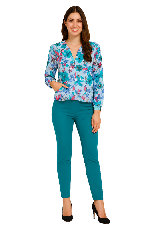 Floral Charm Shrug Shirt – 100% Polyester