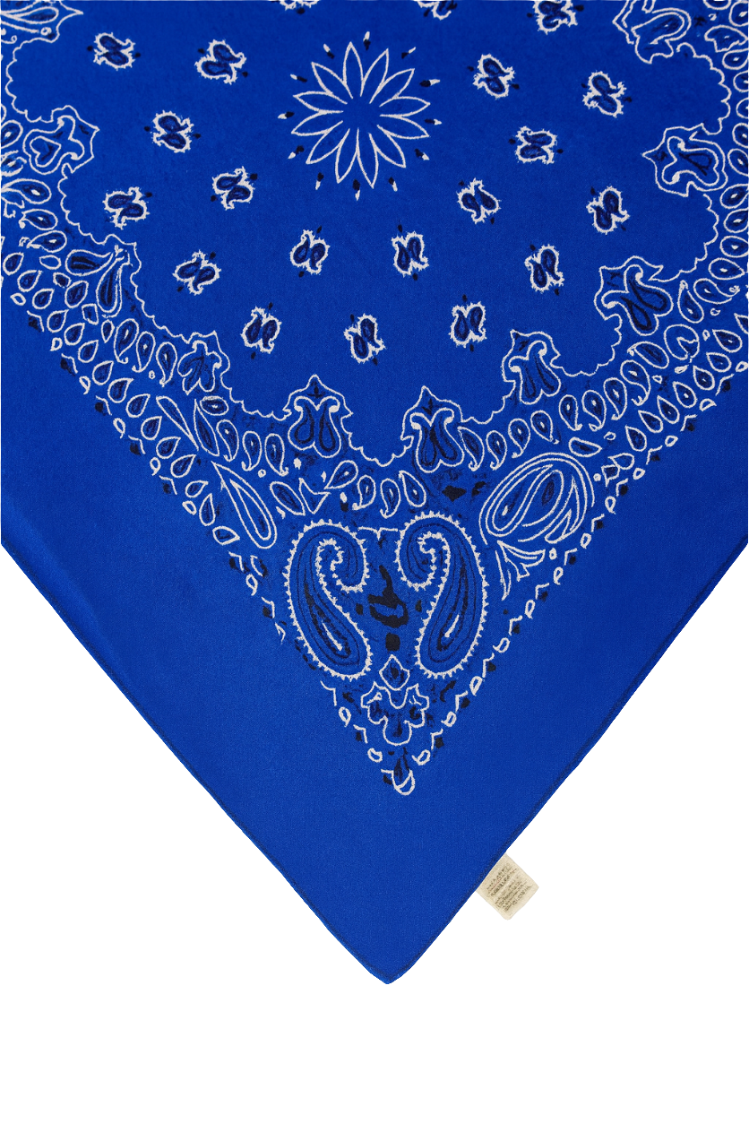 Classic Blue Paisley Polyester Bandana – 70 x 70 cm
