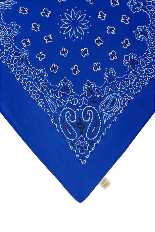 Classic Blue Paisley Polyester Bandana – 70 x 70 cm