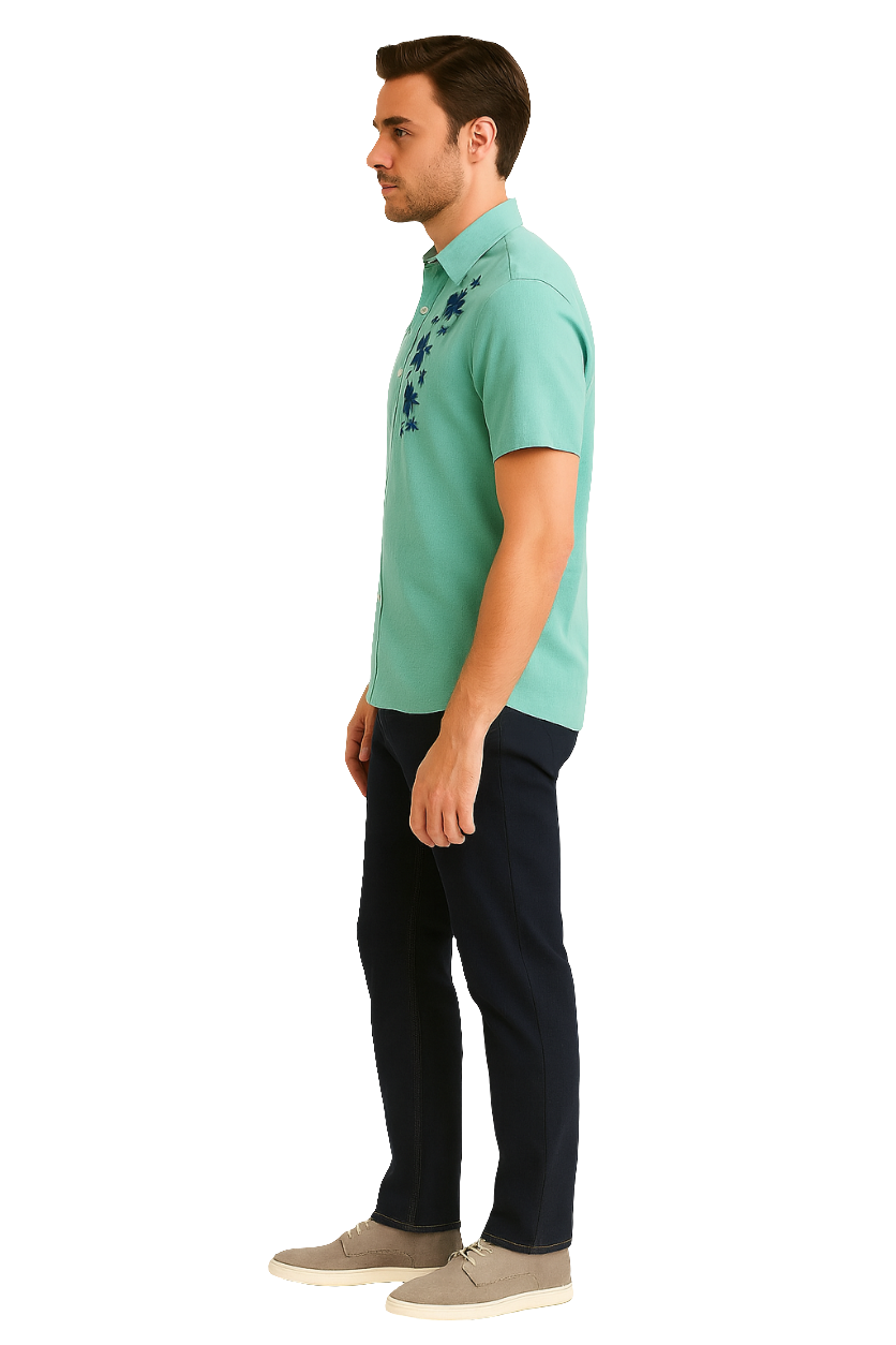 Cotton Linen Embroidered Shirt