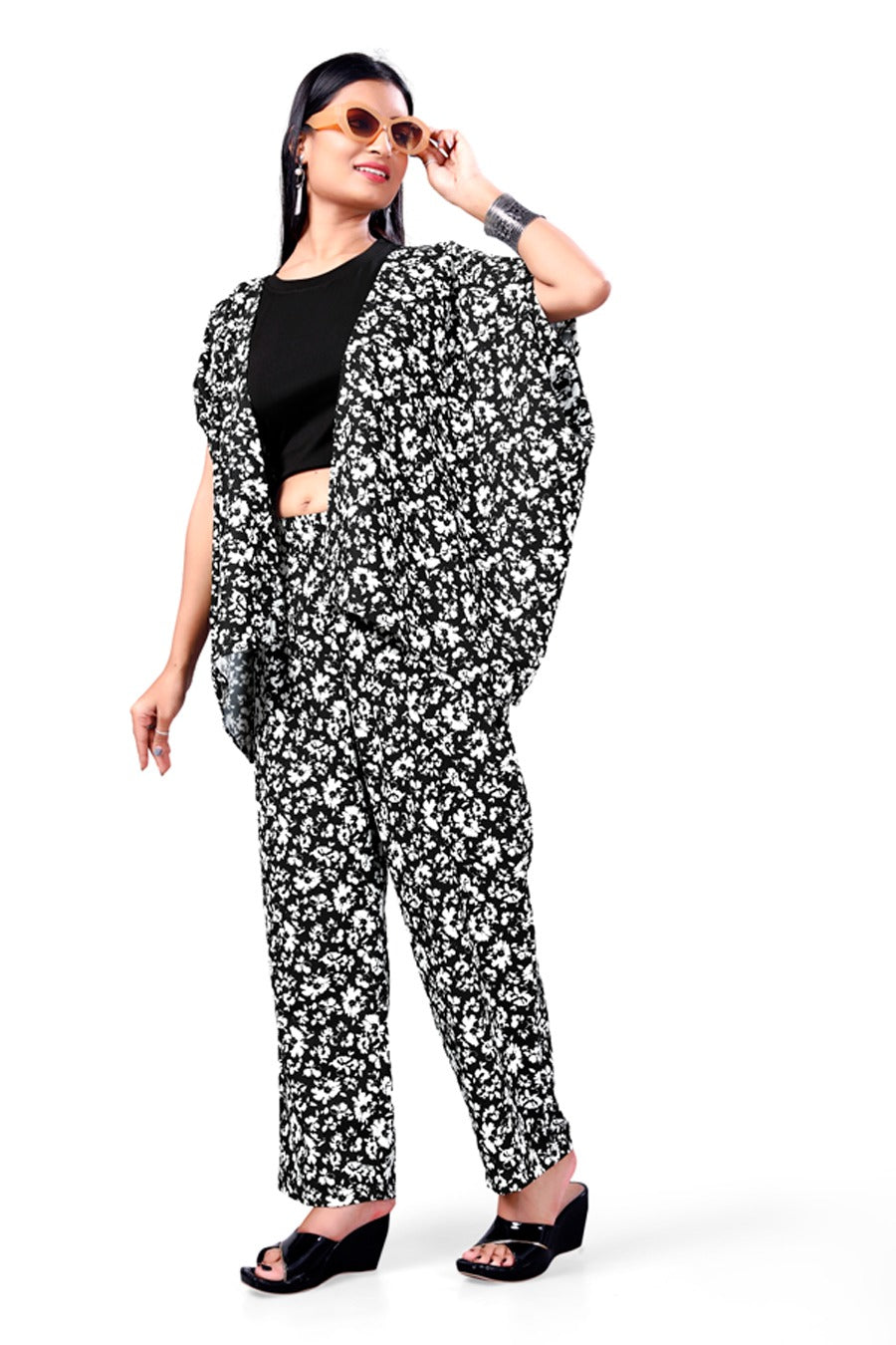 Bloom Elegance Shrug & Trouser Set