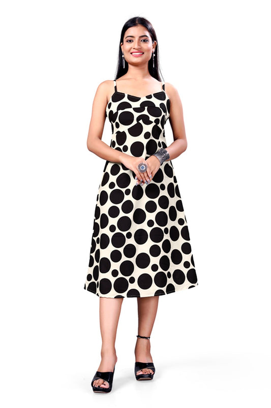 Black Polka Dot Midi Dress