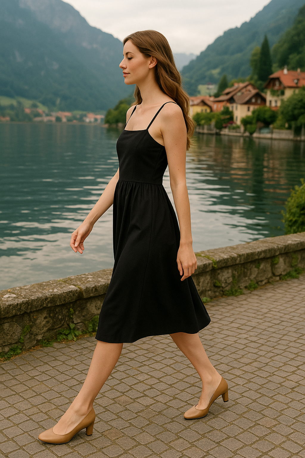 Classic Black Cotton Sundress